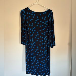 Boden Navy Dress with Bright Blue Polka Dots